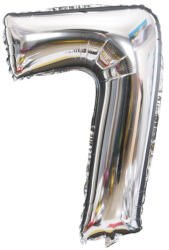 Flippy Balon din Folie Flippy, Cifra 7, 81 cm, Pentru Aer sau Heliu, Bulk, Argintiu (teo-126247)