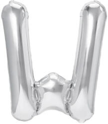 Flippy Balon Folie Metalizata Litera W, Flippy, 40 cm, Umflati cu Heliu sau Aer, Ambalaj Individual, Pai inclus, Argintiu (teo-127237)