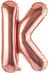 Flippy Balon Folie Metalizata Litera K, Flippy, 100 cm, Umflati cu Heliu sau Aer, Ambalaj Individual, Pai inclus, Rose Gold (teo-129413)