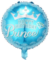 Flippy Balon din Folie Metalizata, Flippy, Figurine, Model Prince, Happy Birthday, Tematica Aniversare, 45 cm, Ambalaj Individual, Pai Inclus, Umflare cu Aer sau Heliu, Multicolor (teo-127385)