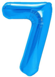 Flippy Balon din Folie Metalizata, Flippy, Figurina Cifra, Tema Aniversare 100 cm, Ambalaj Individual, Pai inclus, Umflare cu Aer sau Heliu, Albastru, Cifra 7 (teo-127083)