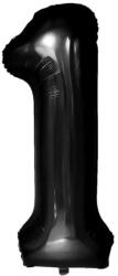 Flippy Balon din Folie Metalizata, Flippy, Figurina Cifra, Tema Aniversare 100 cm, Ambalaj Individual, Pai inclus, Umflare cu Aer sau Heliu, Negru, Cifra 1 (teo-129107)