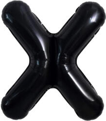 Flippy Balon Folie Metalizata Litera X, Flippy, 40 cm, Umflati cu Heliu sau Aer, Ambalaj Individual, Pai inclus, Negru (teo-129374)