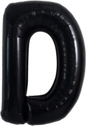Flippy Balon din folie metalizata, 40 cm, Balon Folie Metalizata Litera D, Flippy, 40 cm, Umflati cu Heliu sau Aer, Ambalaj Individual, Pai inclus, Negru, Litera D (teo-129354)