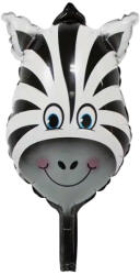 Flippy Balon din Folie Metalizata, Flippy, Mini Figurine Animalute, Model Zebra, Tematica Aniversare, 25x45 cm, Ambalaj Individual, Pai Inclus, Umflare cu Aer sau Heliu, Multicolor (teo-127404)