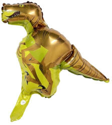 Flippy Balon din Folie Metalizata, Flippy, Mini Figurine Dinozauri, Model Velociraptor, Tematica Aniversare, 48x43 cm, Ambalaj Individual, Pai Inclus, Umflare cu Aer sau Heliu, Multicolor (teo-127412)