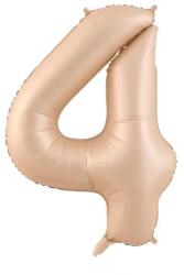Flippy Balon din Folie Metalizata, Flippy, Figurina Cifra, Model 4, Tema Aniversare 100 cm, Ambalaj Individual, Pai Inclus, Umflare cu Aer sau Heliu, Crem (teo-131279)