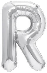Flippy Balon Folie Metalizata Litera R, Flippy, 80 cm, Umflati cu Heliu sau Aer, Ambalaj Individual, Pai inclus, Argintiu (teo-129472)