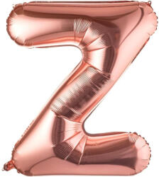 Flippy Balon Folie Metalizata Litera Z, Flippy, 100 cm, Umflati cu Heliu sau Aer, Ambalaj Individual, Pai inclus, Rose Gold (teo-129428)
