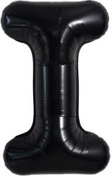 Flippy Balon Folie Metalizata Litera I, Flippy, 40 cm, Umflati cu Heliu sau Aer, Ambalaj Individual, Pai inclus, Negru (teo-129359)