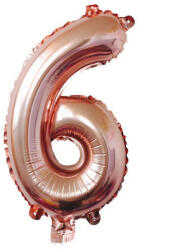 Flippy Balon din Folie Flippy, Cifra 6, 81 cm, Pentru Aer sau Heliu, Bulk, Roz Auriu (teo-126236)