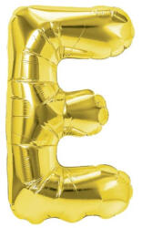 Flippy Balon Folie Metalizata Litera E, Flippy, 40 cm, Umflati cu Heliu sau Aer, Ambalaj Individual, Pai inclus, Auriu (teo-127193)