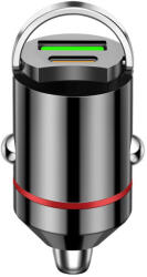 Flippy Adaptor Auto 2 in 1, Flippy, din Aliaj, Port TYPE-C, PORT USB, 100 W, Inel Metalic de Tragere, practic Invizibil, Incarcare Mega Rapida, Negru (TEO-132783)