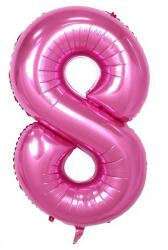 Flippy Balon din Folie Flippy, Cifra 8, 81 cm, Pentru Aer sau Heliu, Bulk, Roz (teo-126255)