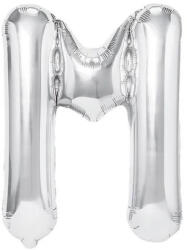 Flippy Balon Folie Metalizata Litera M, Flippy, 80 cm, Umflati cu Heliu sau Aer, Ambalaj Individual, Pai inclus, Argintiu (teo-129467)