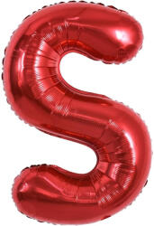 Flippy Balon Folie Metalizata Litera S, Flippy, 40 cm, Umflati cu Heliu sau Aer, Ambalaj Individual, Pai inclus, Rosu (teo-129395)