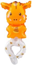 Flippy Balon din Folie Metalizata, Flippy, Figurine Animalute, Tip Bratara, Model Girafa, 13 x 35 cm, Ambalaj Individual, Pai Inclus, Umflare cu Aer sau Heliu, Maro (teo-131197)