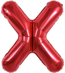 Flippy Balon Folie Metalizata Litera X, Flippy, 40 cm, Umflati cu Heliu sau Aer, Ambalaj Individual, Pai inclus, Rosu (teo-129400)