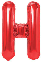 Flippy Balon Folie Metalizata Litera H, Flippy, 40 cm, Umflati cu Heliu sau Aer, Ambalaj Individual, Pai inclus, Rosu (teo-129384)