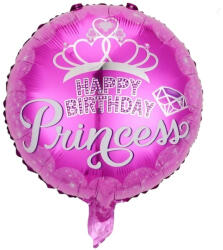 Flippy Balon din Folie Metalizata, Flippy, Figurine, Model Princess, Happy Birthday, Tematica Aniversare, 45 cm, Ambalaj Individual, Pai Inclus, Umflare cu Aer sau Heliu, Multicolor (teo-127386)