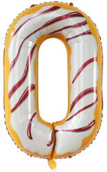 Flippy Balon din Folie Metalizata Flippy, Figurina Cifra, Imprimeu Gogosi, Tema Aniversare 100 cm, Ambalaj Individual, Pai inclus, Umflare cu Aer sau Heliu, Multicolor, Cifra 0 (teo-129126)