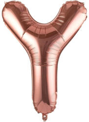 Flippy Balon Folie Metalizata Litera Y, Flippy, 100 cm, Umflati cu Heliu sau Aer, Ambalaj Individual, Pai inclus, Rose Gold (teo-129427)