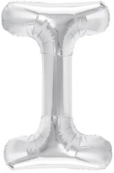 Flippy Balon Folie Metalizata Litera I, Flippy, 80 cm, Umflati cu Heliu sau Aer, Ambalaj Individual, Pai inclus, Argintiu (teo-129463)