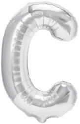 Flippy Balon Folie Metalizata Litera C, Flippy, 80 cm, Umflati cu Heliu sau Aer, Ambalaj Individual, Pai inclus, Argintiu (teo-129457)
