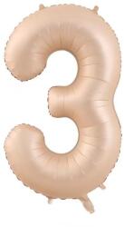 Flippy Balon din Folie Metalizata, Flippy, Figurina Cifra, Model 3, Tema Aniversare 100 cm, Ambalaj Individual, Pai Inclus, Umflare cu Aer sau Heliu, Crem (teo-131278)