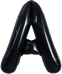 Flippy Balon Folie Metalizata Litera A, Flippy, 40 cm, Umflati cu Heliu sau Aer, Ambalaj Individual, Pai inclus, Negru (teo-129351)