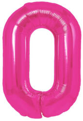 Flippy Balon din Folie Metalizata, Flippy, Figurina Cifra, Model 0, Tema Aniversare 100 cm, Ambalaj Individual, Pai Inclus, Umflare cu Aer sau Heliu, Roz (teo-129116)