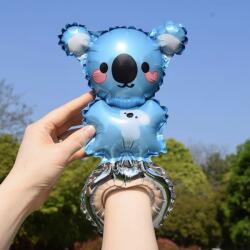 Flippy Balon din Folie Metalizata, Flippy, Figurine Animalute, Tip Bratara, Model Koala, Ambalaj Individual, Pai Inclus, Umflare cu Aer sau Heliu, Albastru (teo-133957)