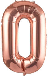 Flippy Balon Folie Metalizata Litera O, Flippy, 80 cm, Umflati cu Heliu sau Aer, Ambalaj Individual, Pai inclus, Rose Gold (teo-129495)