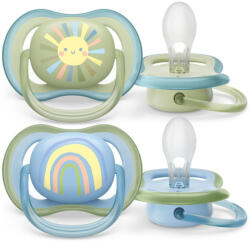 Philips AVENT SCF085/58 Ultra air játszócumi mintás 0-6hó fiús, 2 db (szivárvány)