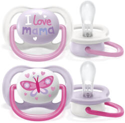 Philips AVENT SCF080/02 Ultra air játszócumi Text 0-6hó, lányos (2 db)