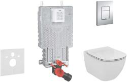 GROHE Uniset - Ideal Standard Tesi falra szerelhető WC és ülőkés szett, Skate Cosmopolitan gombok, króm 38643SET-KF (38643SET-KF)