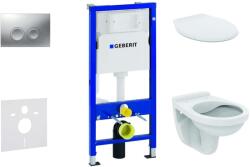Geberit Duofix - Falra szerelhető beépítő szett, Alpha WC ülőkével, Delta21 gomb, matt króm 458.103. 00.1 NR3 (458.103.00.1 NR3)