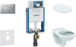 Geberit Kombifix - Falra szerelhető szerelőkészlet, WC Alpha ülőkével, gombos Sigma01, matt króm, matt króm 110.302. 00.5 NR3 (110.302.00.5 NR3)