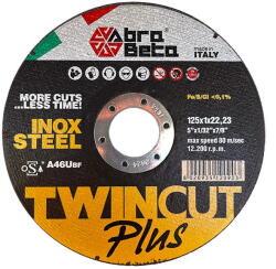 Abrabeta A46U acél/inox 125x1x22, 23 25db/csomag (AB000330125)