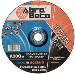 Abrabeta A30Q acél/inox 230x3, 2x22, 23 25db/csomag (AB000370230)