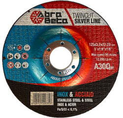 Abrabeta A30Q acél/inox 125x3, 2x22, 23 25db/csomag (AB000370125)