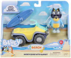 Moose Bluey: Beach Quad játékszett Bandit figurával (BLU17549)
