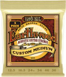 Ernie Ball Earthwood Custom Medium 12.5-56 3 Pack