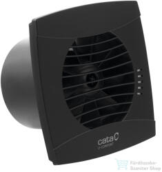 SAPHO CATA UC-10 TH fürdőszobai ventilátor, páraérzékelő + utószellőztető, beállítható fordulatszám, 8W, 100mm, fekete (01202200) (01202200)