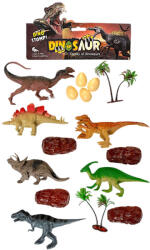 Dinoszaurusz figura 6 db-os készlet kiegészítőkkel