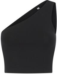 SF (Skinnifit) Női crop top egyvállas fazonban - Fekete | M (SK116-1000387627)