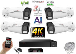  MS - AI Hybrid Light IP Park kamerarendszer 4 kamerával switchel 8 Mpix - 6070k4B