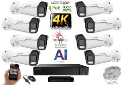  MS - AI Hybrid Light IP Park kamerarendszer 8 kamerával switchel 8 Mpix - 6070k8B
