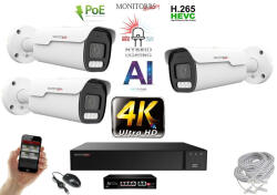  MS - AI Hybrid Light IP Park kamerarendszer 3 kamerával switchel 8 Mpix - 6070k3B
