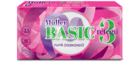 Müller BASIC Papírzsebkendő 90db-os 3rtg, illatmentes